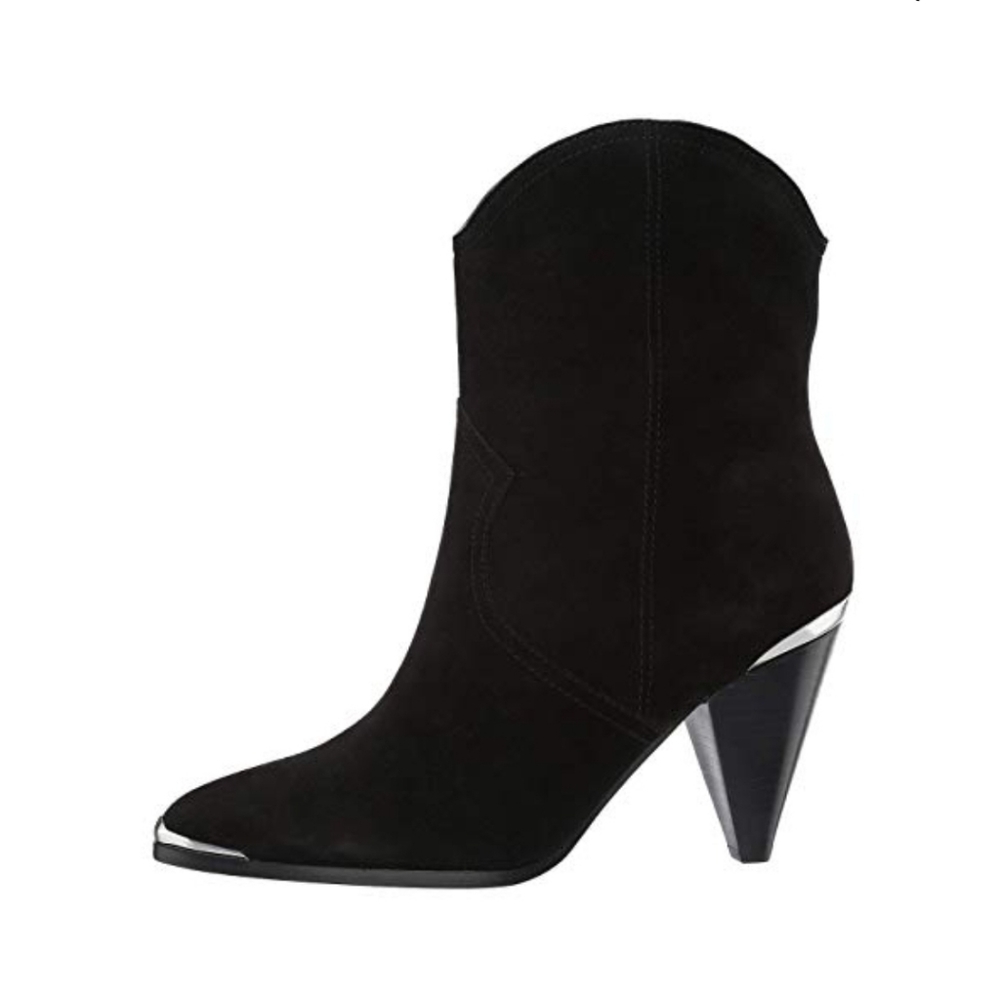 Sultry Black Suede Joie Western Inspired Booties - Picture 5 of 7